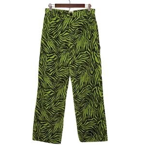 BDG Wide Leg Urban Outfitters Corduroy Pants 29 x 32 Juno Green Zebra Carpenter